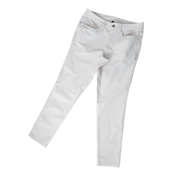 Lululemon Mens ABC Pant Skinny Utilitech Size 32 Light Ivory.
